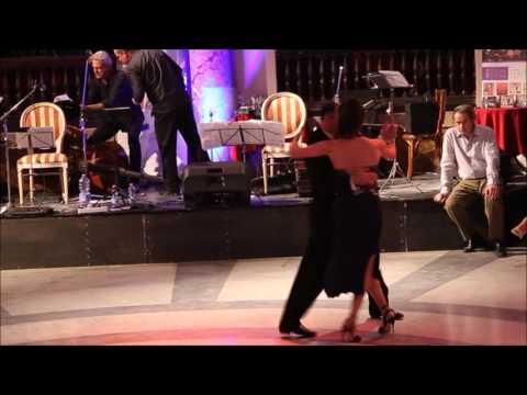  Tania Grisostomi  and  Luigi Bisello  are  dancing  at  Naples International Tango Festival  in  2016