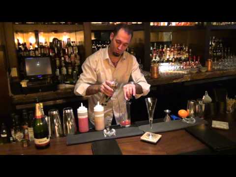 The Casablanca Lounge's Weekly Featured Sparkling Cocktail - Blood Orange Bellini