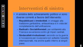 videolezione sull'intervento dell'Italia nella Prima Guerra Mondiale (parte prima)