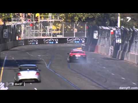 DVS Adelaide 2014 Race2 Waters & Walsh Crash Out Of Lead