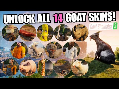 How to UNLOCK ALL 14 GOAT SKINS! Unlock All Goat Skins! Goat Simulator 3