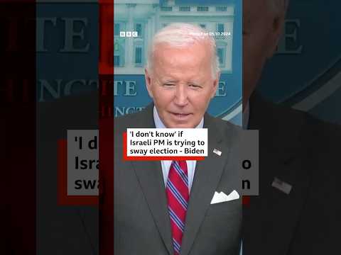 Watch the video | 'I don't know' - Biden responds on whether Netanyahu is attempting to sway US election. #US #BBCNews