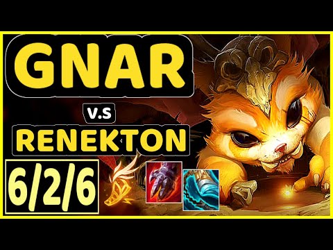 GNAR vs RENEKTON - 6/2/6 KDA TOP GAMEPLAY - KR Ranked GRANDMASTER