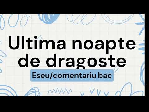 Ultima noapte de dragoste, intaia noapte de razboi eseu