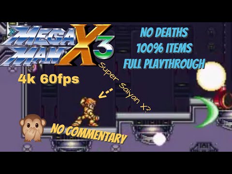 Mega Man X3 - 100% No Deaths Full Playthrough [4k 60fps] (No Commentary)