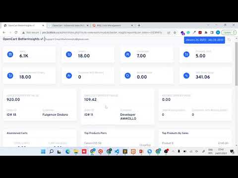 OpenCart 3x Best selling product pairs, most abandoned products and much more