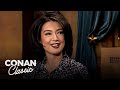 Ming Na Wen Was Outshined By Jean Claude Van Damme S Butt Late Night With Conan O Brien