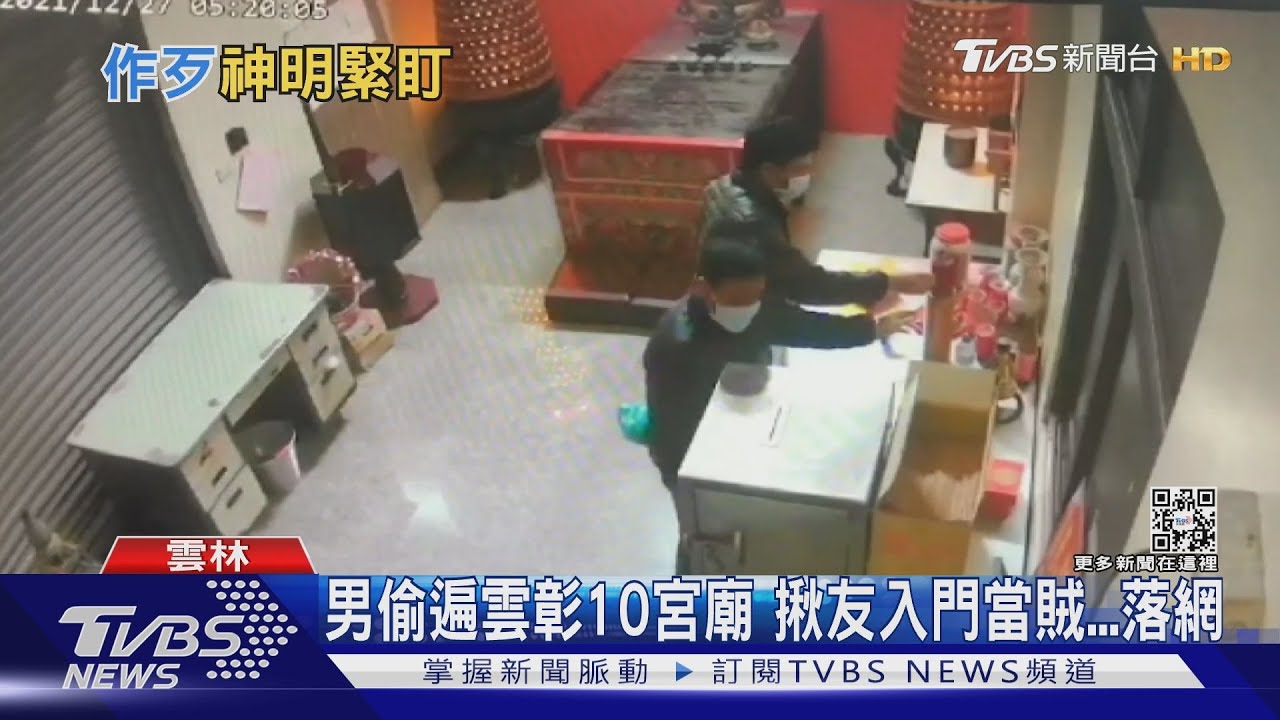 男偷遍雲彰10宮廟 揪友入門當賊落網