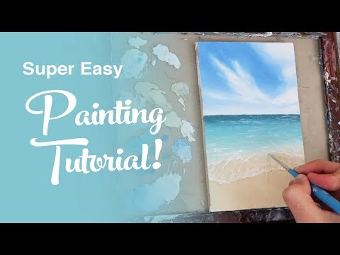SUPER EASY Painting Tutorial - Ocean painting with oils for beginners