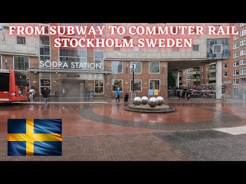 From Subway Medborgarplatsen to Commuter rail in Södra station in Stockholm Sweden