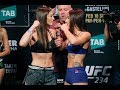 UFC 234: Montana De La Rosa vs. Nadia Kassem Weigh-In Staredown - MMA Fighting