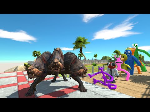 Three Dog vs Rainbow Friends OASIS DEATH RUN - Animal Revolt Battle Simulator