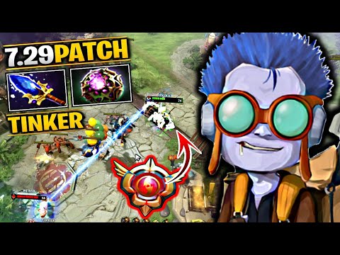 GRAND MASTER TINKER trying which is the best item in 7.29Patch Dota 2 7.29b Dawnbreaker.