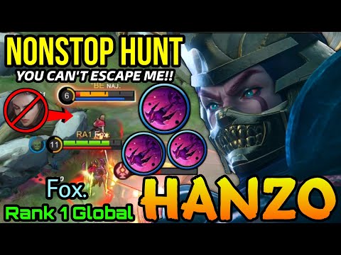 Hanzo Demon Ninja NonStop Hunt The Enemy!! - Top 1 Global Hanzo by Fox. - MLBB
