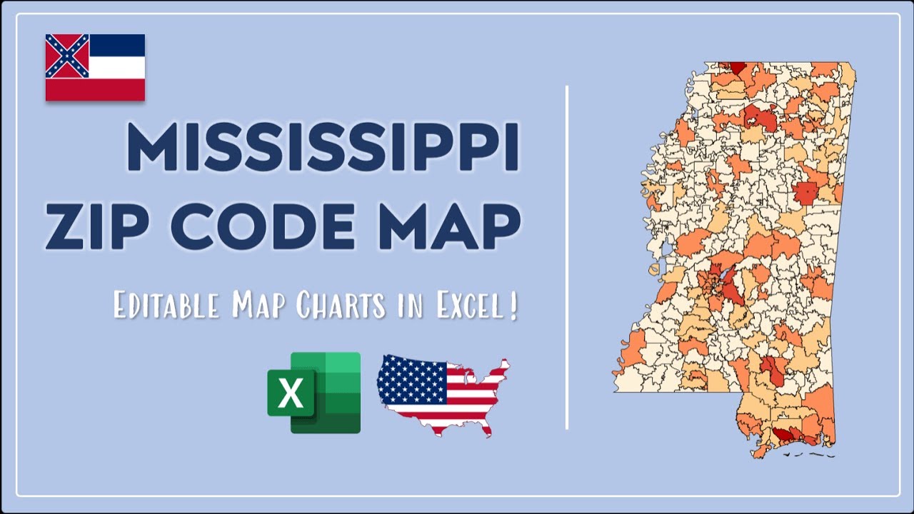 Mississippi Zip Code Map in Excel - Zip Codes List and Population Map