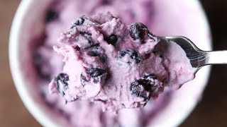 Healthy Snack Ideas | 3 Ingredient Frozen Blueberry Greek Yogurt - YOGURTTI 30