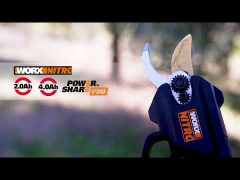 WORX Akumuliatorinis sekatorius WG330E.9 be akumuliatoriaus ir kroviklio video