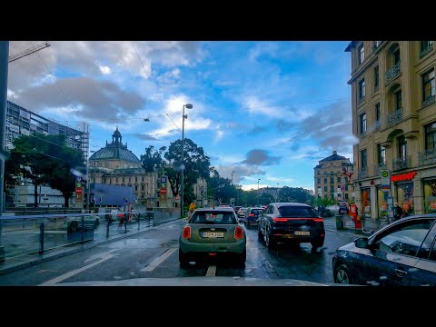 Driving in (München) Munich Germany at Rain 2021