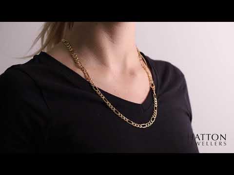 9ct Yellow Gold Solid Italian Made Figaro Chain - 6.5mm - 18" - 30"