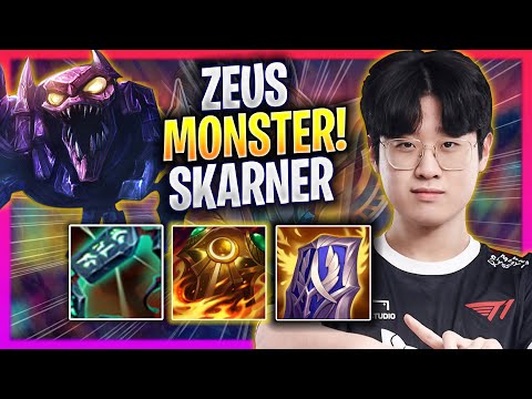 ZEUS IS A MONSTER WITH SKARNER! - T1 Zeus Plays Skarner TOP vs Poppy! | Season 2024