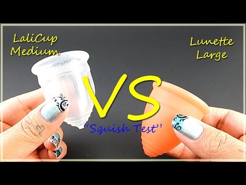 LaliCup Medium vs Lunette Large "Squish Test" - Menstrual Cups