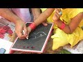 হাতে খড়ি। Hate Khadi at saraswati Puja: A ceremony to introduce Alphabet to Kids। पहली श