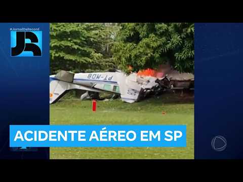 Queda de avião deixa dois mortos e um ferido em Marília, no interior de SP