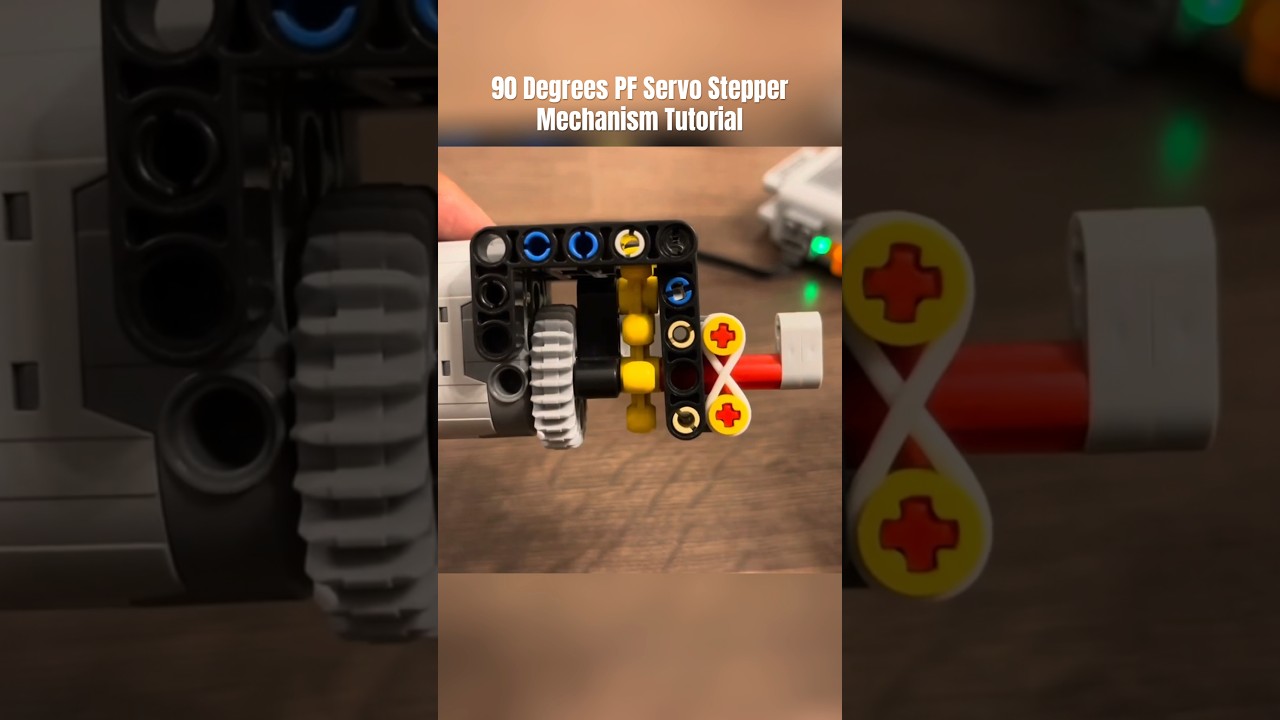 LEGO Technic 90 Degrees PF Servo Stepper Mechanism Tutorial & Test