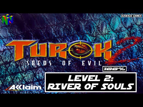 Turok 2: Seeds of Evil (N64) – Level 2: River of Souls 100% Walkthrough [4K 60FPS]