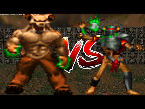 Hell Knight vs Bone Knight - CROSSOVER FIGHT - DOOM vs HERETIC Monster Infighting
