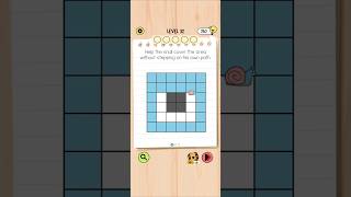 Brain Test 5 Level 32: Help the snail cover the area without stepping on his own path Walkthrough