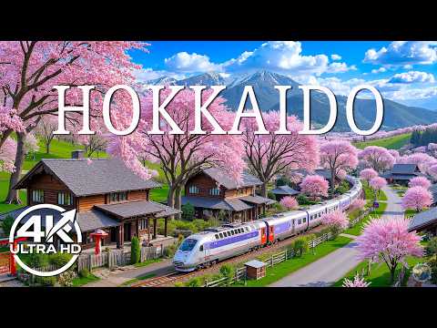 Hokkaido Spring 4K 🌸 Stunning Sakura Landscapes, Colorful Flower Fields & Calm Nature Views