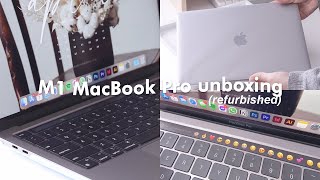 M1 MacBook Pro 13" unboxing & setup 🍎 | Apple Refurbished!! 💻