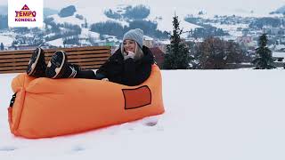 Nafukovací sedací vak, oranžový, LEBAG