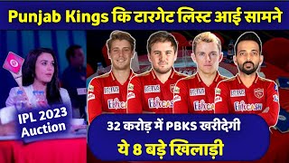 IPL 2023 Auction - Punjab kings Will buy these players in mini Auction- Punjab Target players