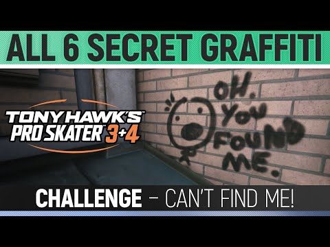 Tony Hawk's Pro Skater 3+4 - Challenge - Can't Find Me! (All 6 Secret Graffiti Spot Locations)