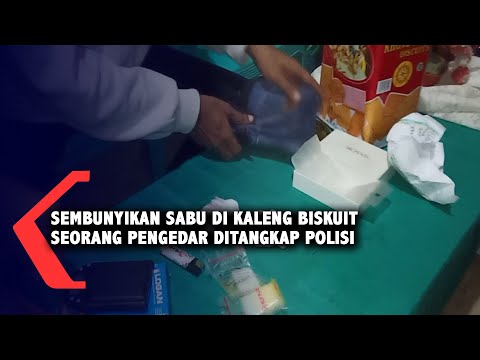 Sembunyikan sabu di kaleng biskuit seorang pengedar ditangkap polisi