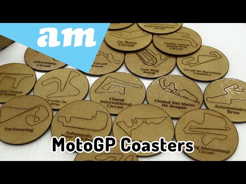 MotoGP Grand Prix Racing Circuits Coasters Made by Supawood with Novaglow Wood Coatings