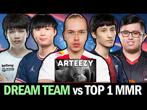 WTF 5 PRO Dream Team on Radiant — 23min GG vs Top 1 Rank Arteezy