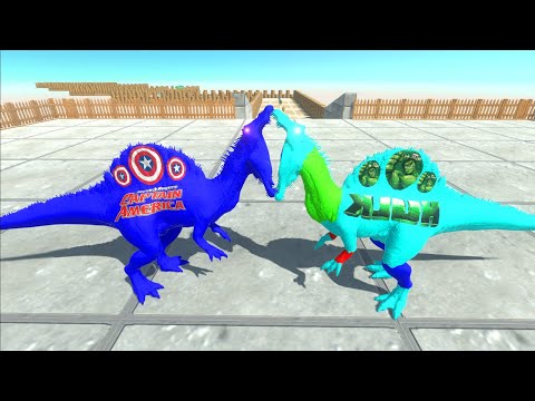 CAPTAIN AMERICA SPINOSAURUS DEATH CLIMB - Animal Revolt Battle Simulator