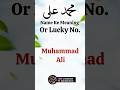 Mohammad Ali Name Meaning Lucky No Shorts Viral