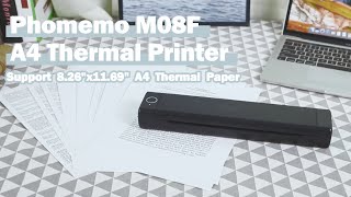 Phomemo M08F Portable Thermal Printer of A4(8.26"x11.69") Compatible with Android/iOS Phone/Laptop