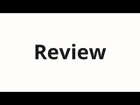 How to pronounce Review