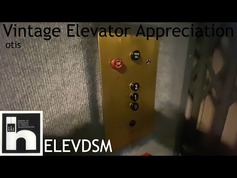 Antique Gated Otis Traction Elevator - Dunn's Funeral Home - Des Moines, IA