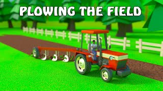 Tractor Plowing the Field | Relaxing Farm Animation