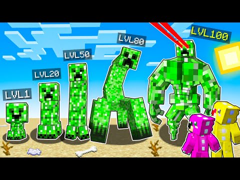 LVL 1 vs. LVL 100 MOBS TRANSFORMED to PRANK my BOYFRIEND! - Minecraft