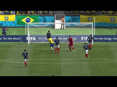 Gol de cobertura no FIFA 14 [PS4] - Brasil vs. França - Atualização Copa.
