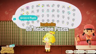 Animal Crossing New Horizons - Isabelle All 88 Poses Reaction