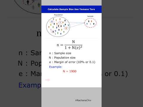 How To Calculate Sample Size Use Yamane Taro 1967 #statistics #samplesize #shorts