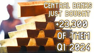 Central Banks Buy Record Gold Bullion Tonnage Q1 2024